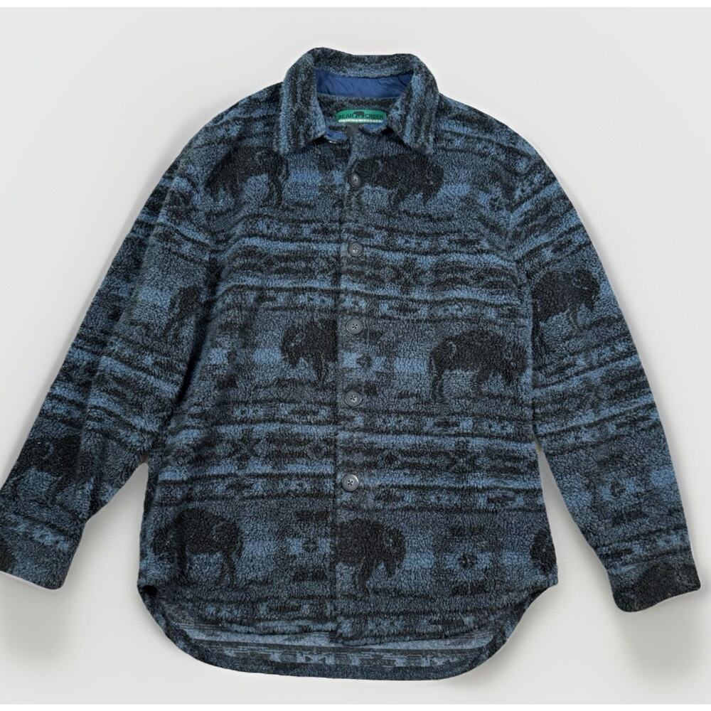 Vintage Bear Creek Fleece Jacket Buffalo Outdoors Nature Size Large USA Made 90s